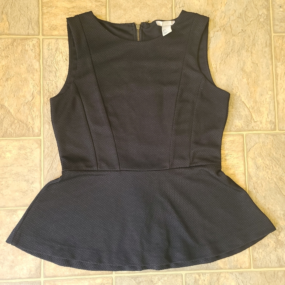 H&M Black Peplum Top Size S